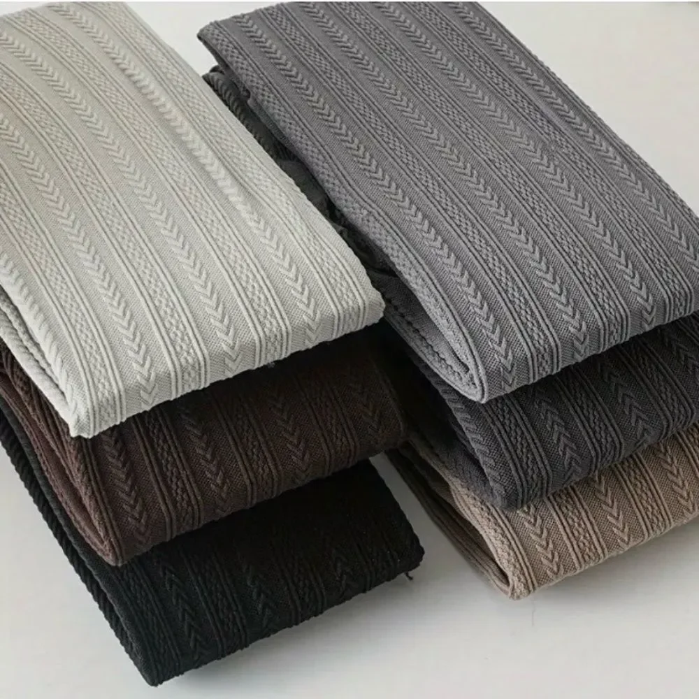 Solid Ribbed Gray Tights.